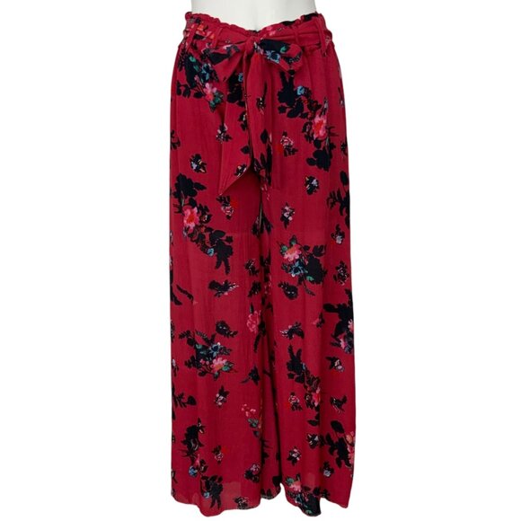 Free People FP One Aloha Wide Leg Pant S Red Floral - Picture 1 of 12